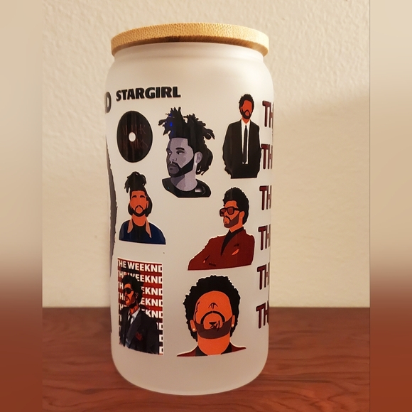 The Weeknd Themed Music lover XO Frosted Glass Tumbler lid straw 16oz - Picture 2 of 3